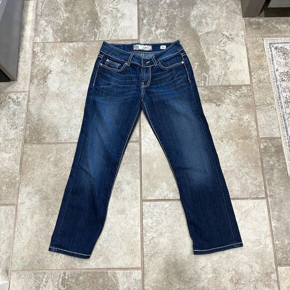 BKE Culture Cropped Jeans with Rhinestone and Embroidered Pockets Size 26 x 25 - Picture 11 of 13